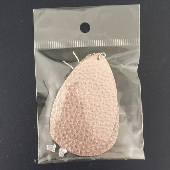 NEW Bronze Dangle Earrings Leaf Snakeskin Boho Bohemian Dressy Casual Shimmery - Picture 3 of 4